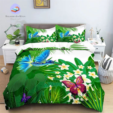 Housse de Couette Tropical Oiseau Bleu